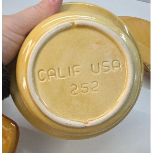 Vintage California Pottery USA 252 6 Piece Server  Pear Shaped  1950's - Picture 9 of 11